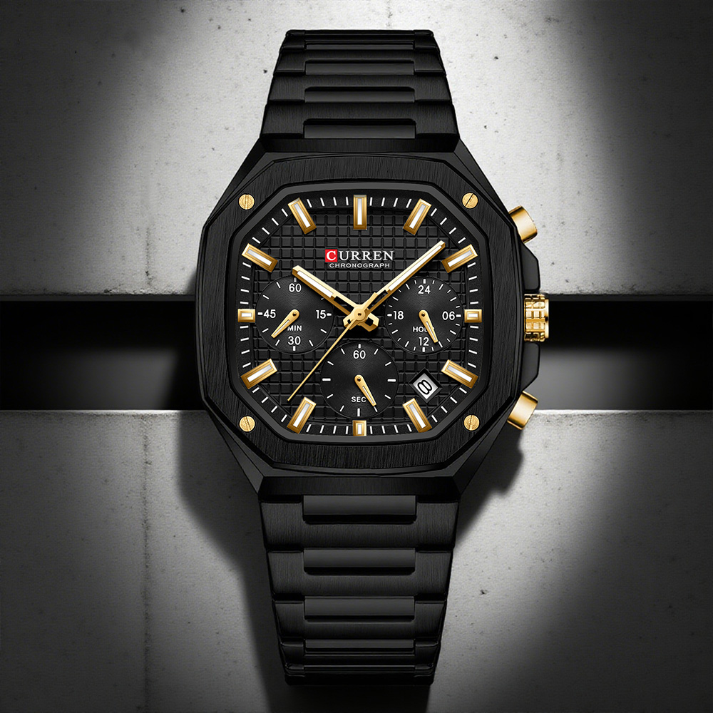 Luxury Watch Square - CURREN Роскошные квадратные часы с хронографом