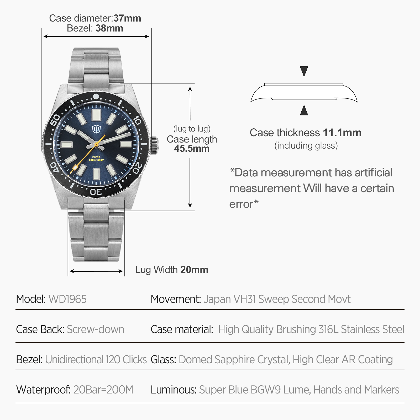 Мужские часы Watchdives 37 мм  – обзор и цена Luxury Watch Market