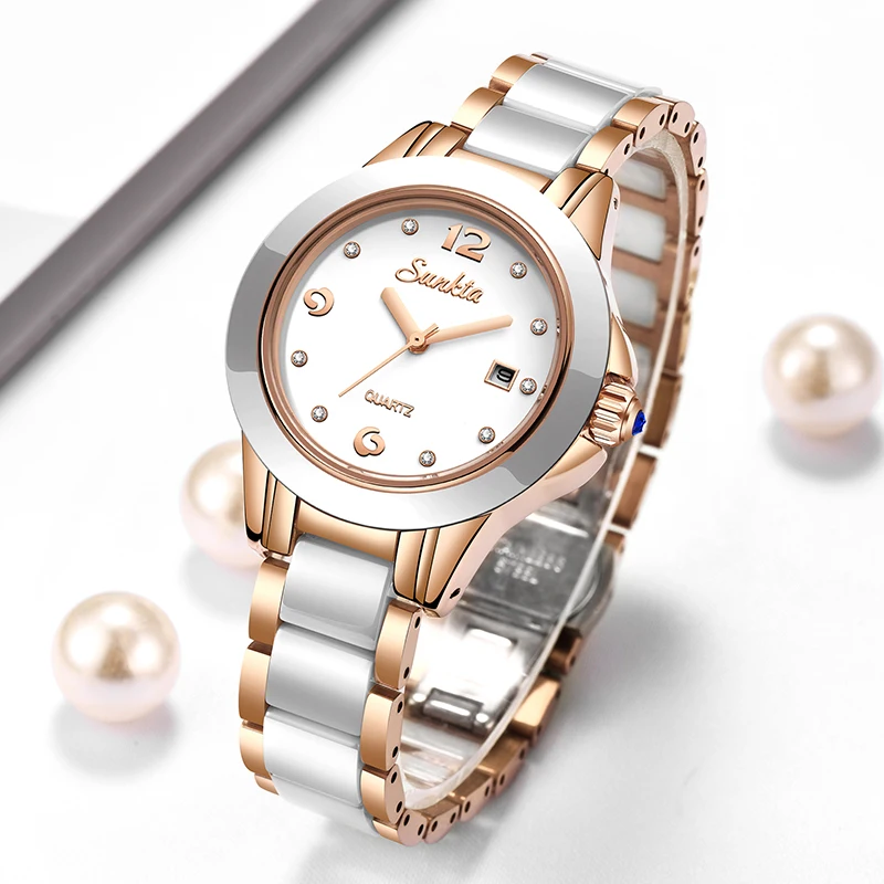 Sunkta модные повседневные ква – обзор и цена Luxury Watch Diamond